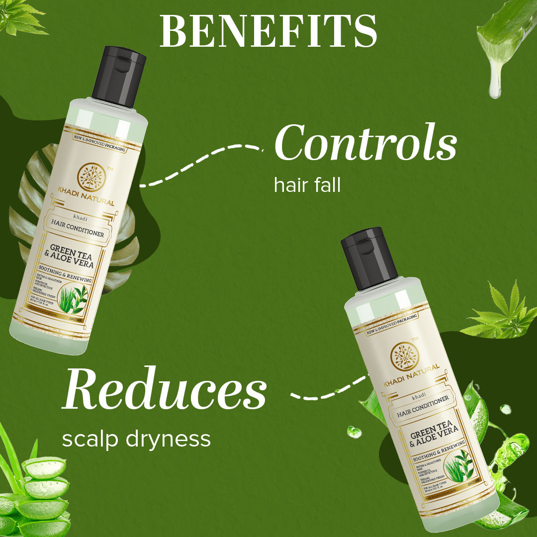 Khadi Natural Greentea & Aloevera Hair Conditioner - 210ml - Image 2 - Buy from Indicrest