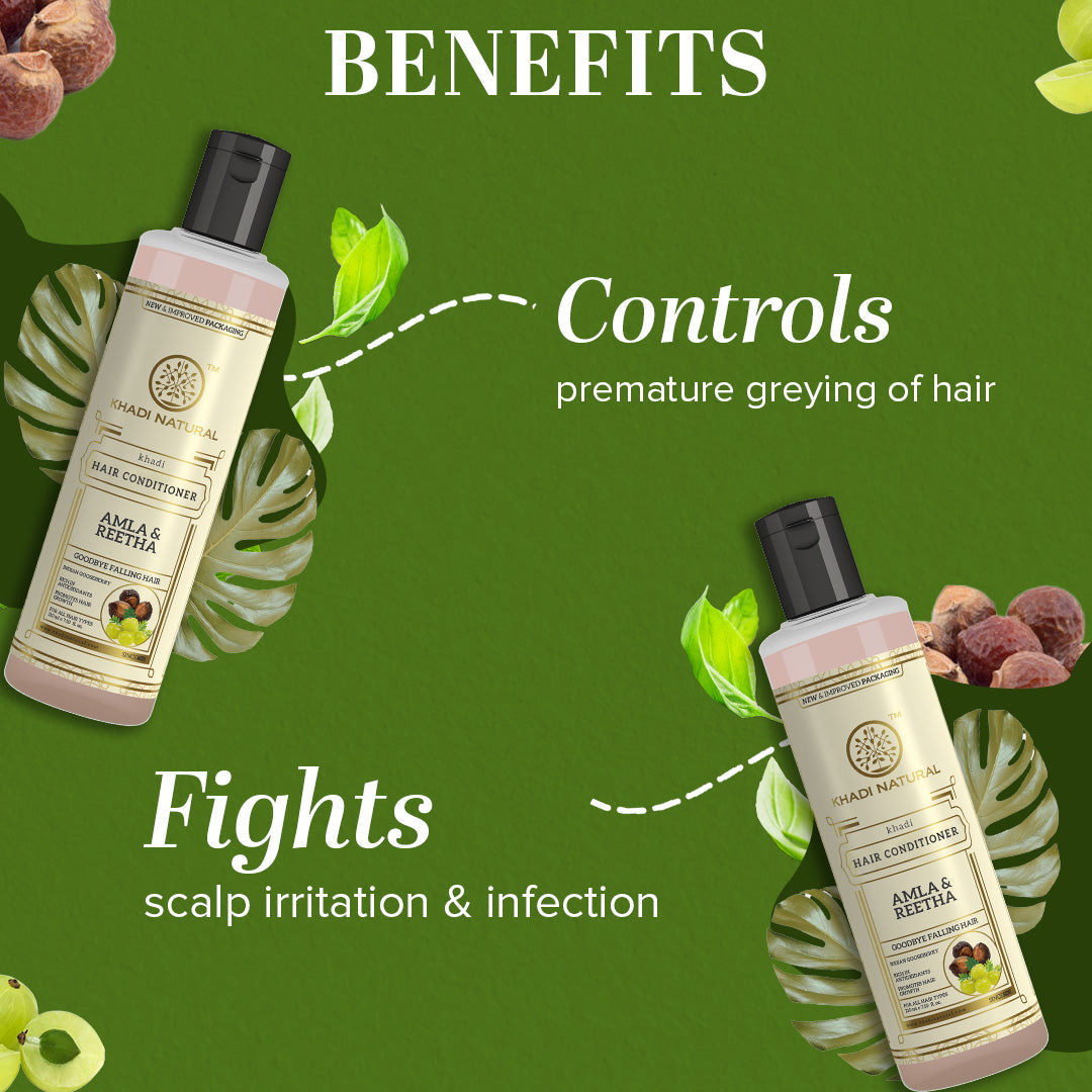 Khadi Natural Amla & Reetha Hair Conditioner 210ml - Image 3 - Buy from Indicrest