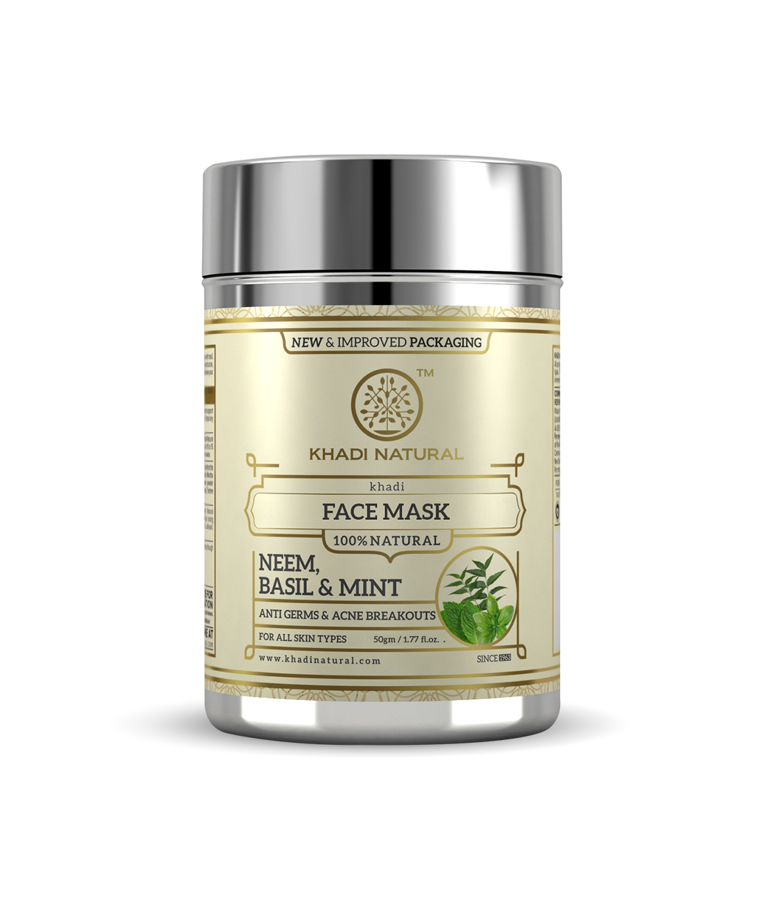 Khadi Natural Neem Basil & Mint Anti Acne Face Pack - 50gm - Buy from Indicrest