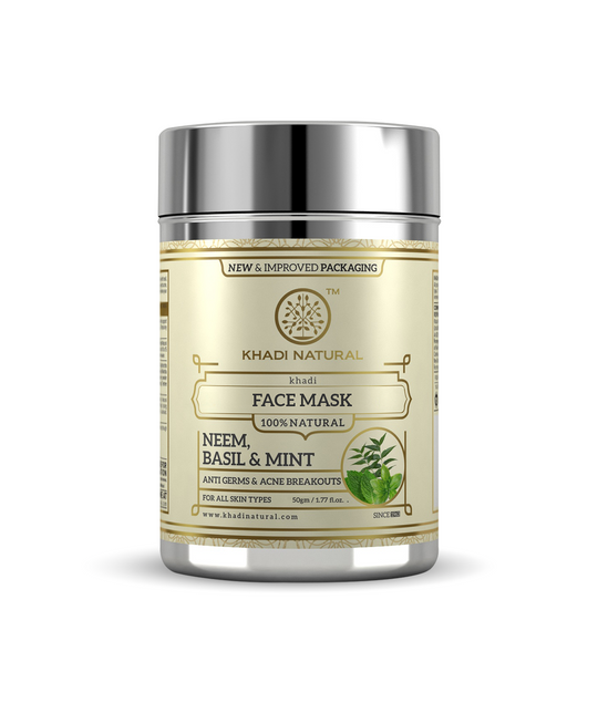 Khadi Natural Neem Basil & Mint Anti Acne Face Pack - 50gm - Buy from Indicrest