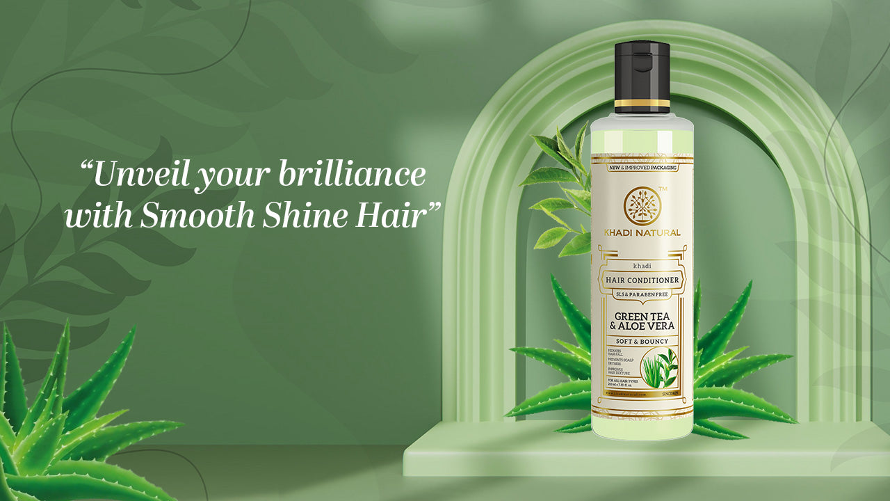 Khadi Natural Herbal Green Tea & Aloevera Hair Conditioner SLS & Paraben Free - 210ml - Image 5 - Buy from Indicrest