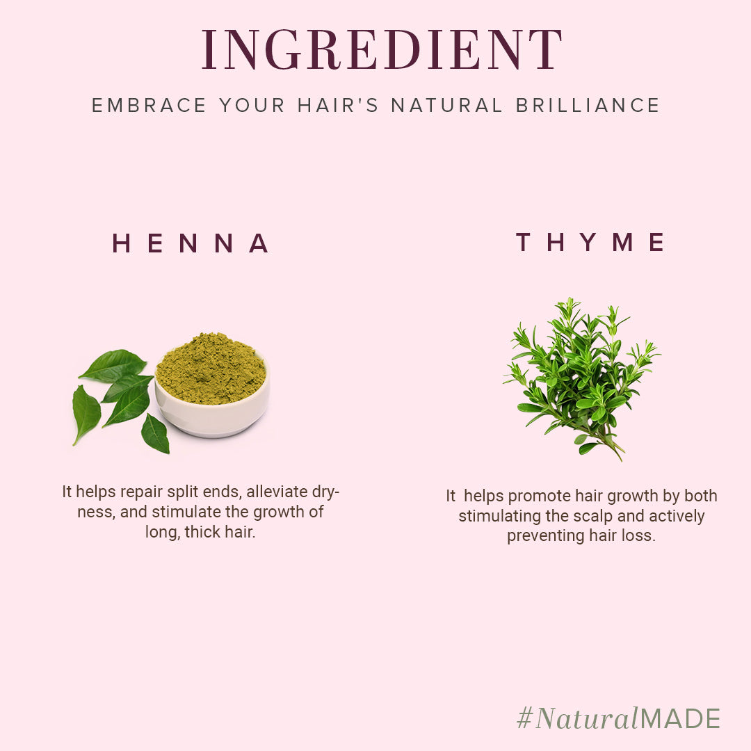 Khadi Natural Henna Thyme Hair Tonic Paraben & Mineral Oil Free - 210ml - Image 3 - Buy from Indicrest