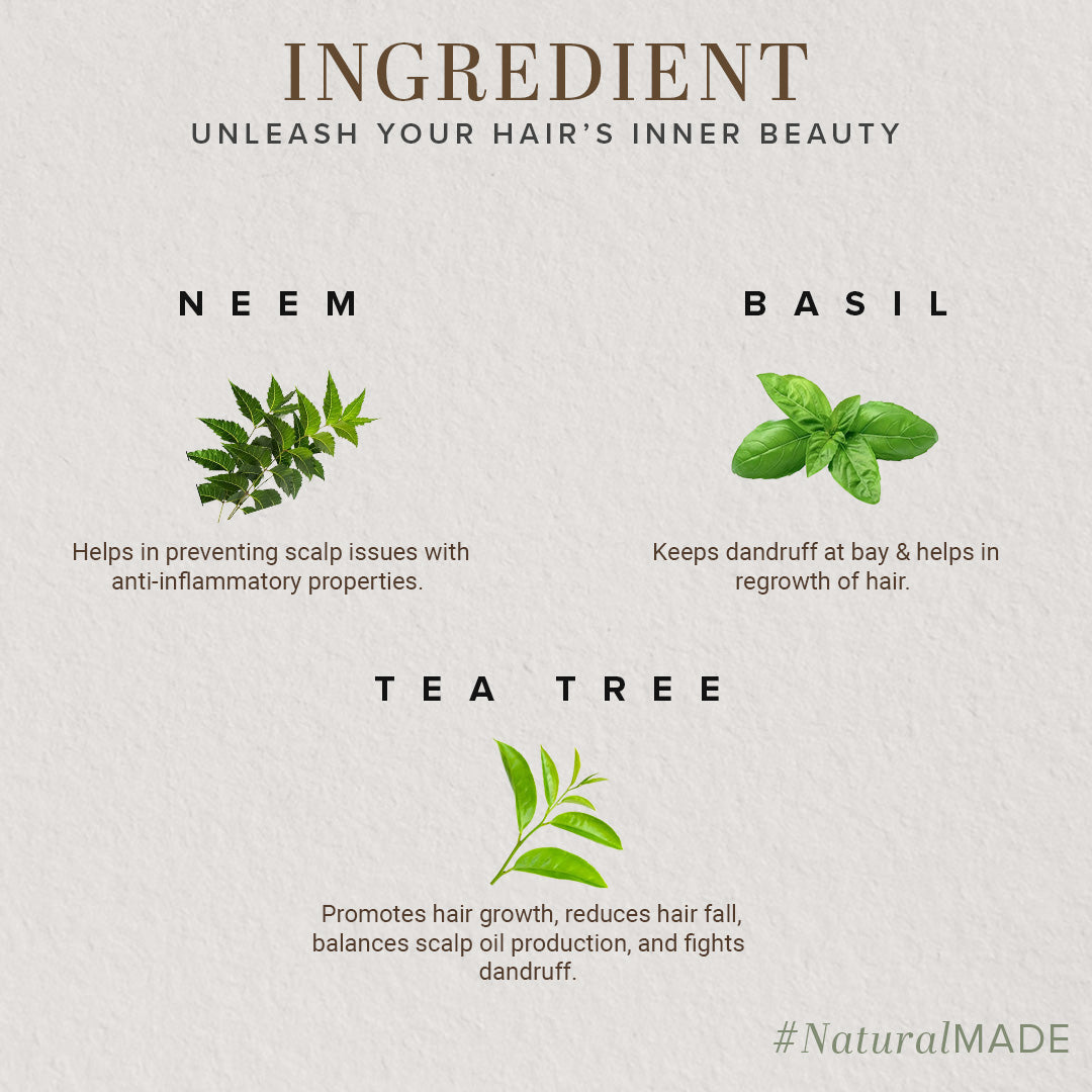Khadi Natural Neem Teatree & Basil Hair Oil Paraben Mineral Oil Free - 210ml - Image 3 - Buy from Indicrest