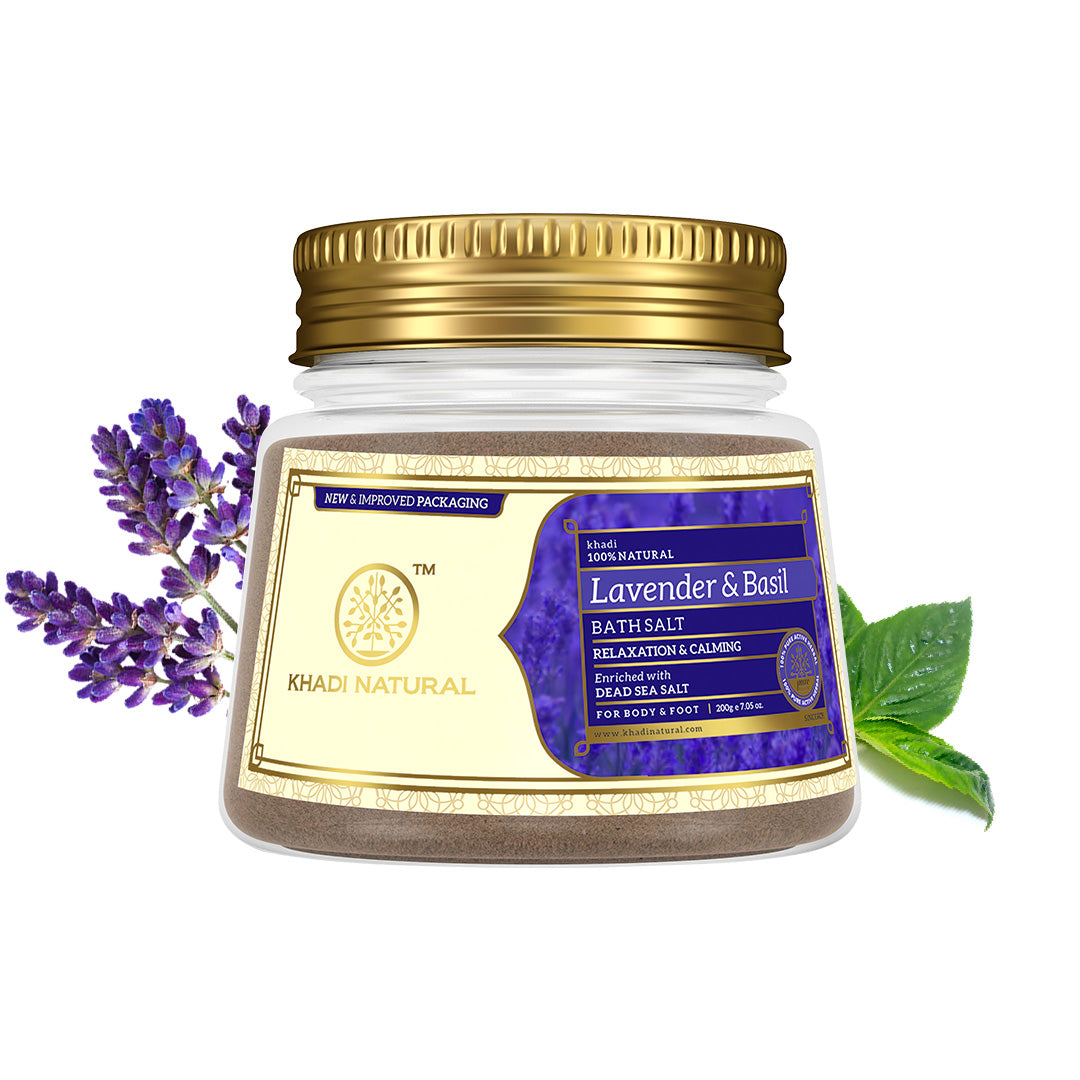 Khadi Natural Lavender & Basil Bath Salt - 200gm - Image 5 - Buy from Indicrest