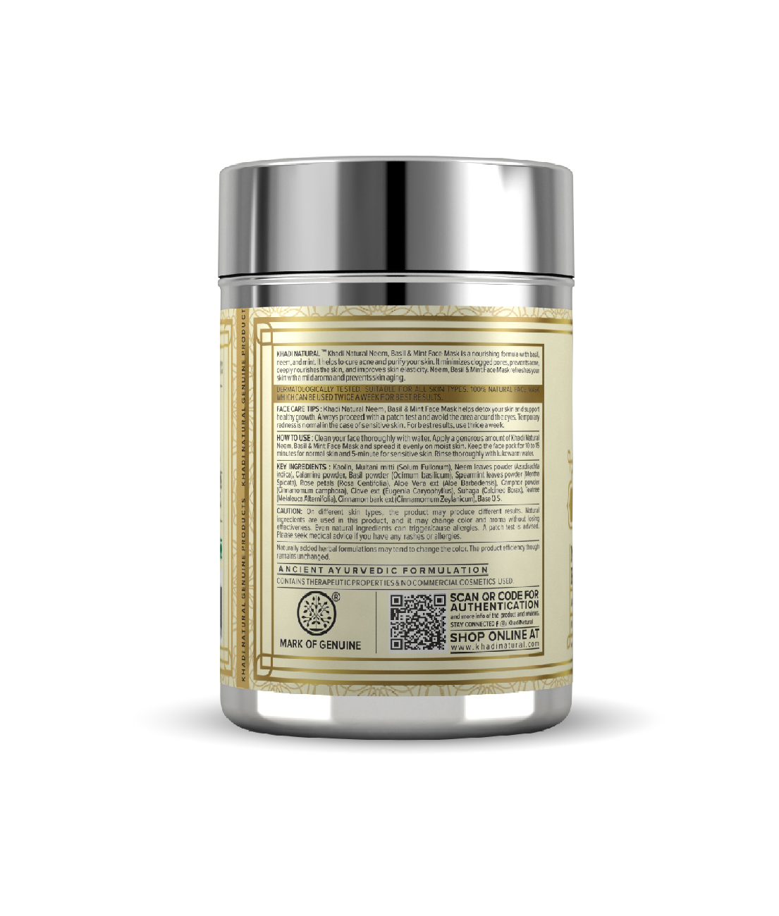 Khadi Natural Neem Basil & Mint Anti Acne Face Pack - 50gm - Image 5 - Buy from Indicrest