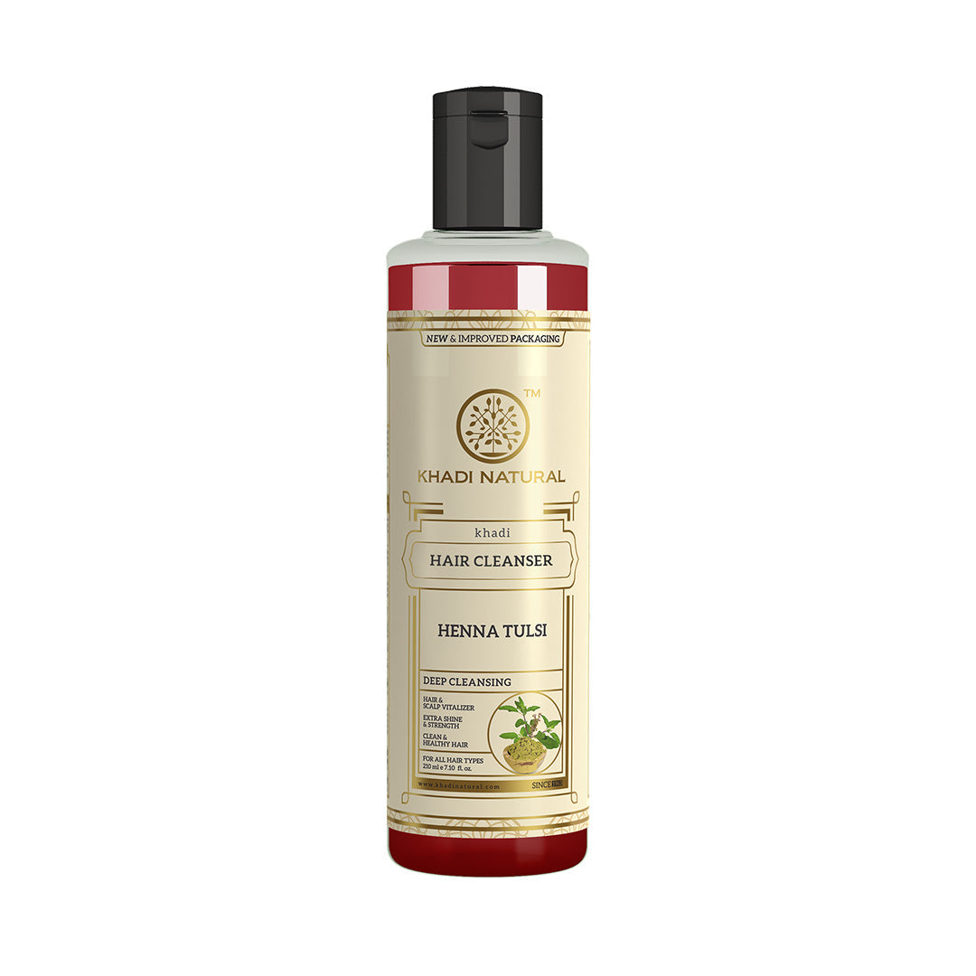 Khadi Natural Henna Tulsi Hair Cleanser - 210ml - Buy from Indicrest