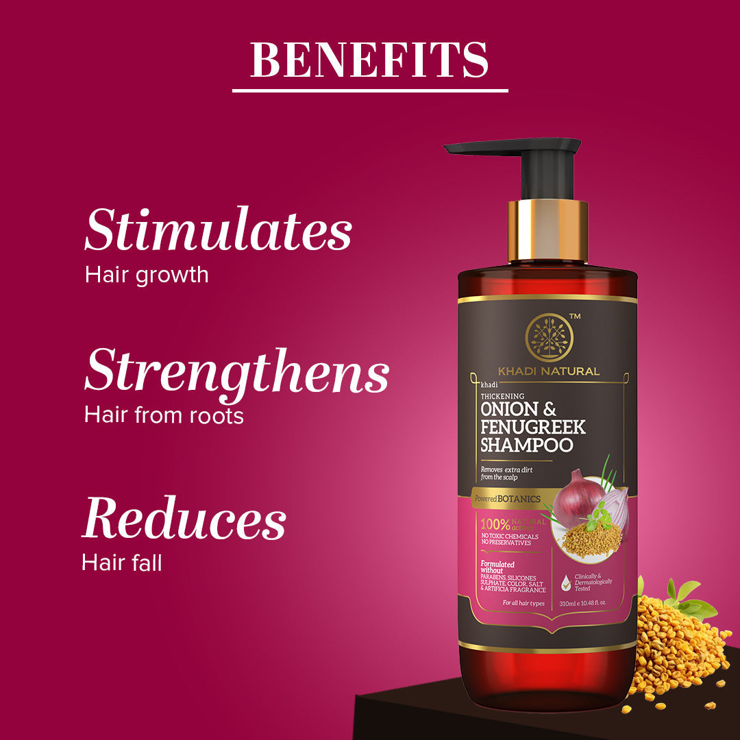 Khadi Natural Onion & Fenugreek Hair Cleanser- Paraben Free - 310ml - Image 2 - Buy from Indicrest