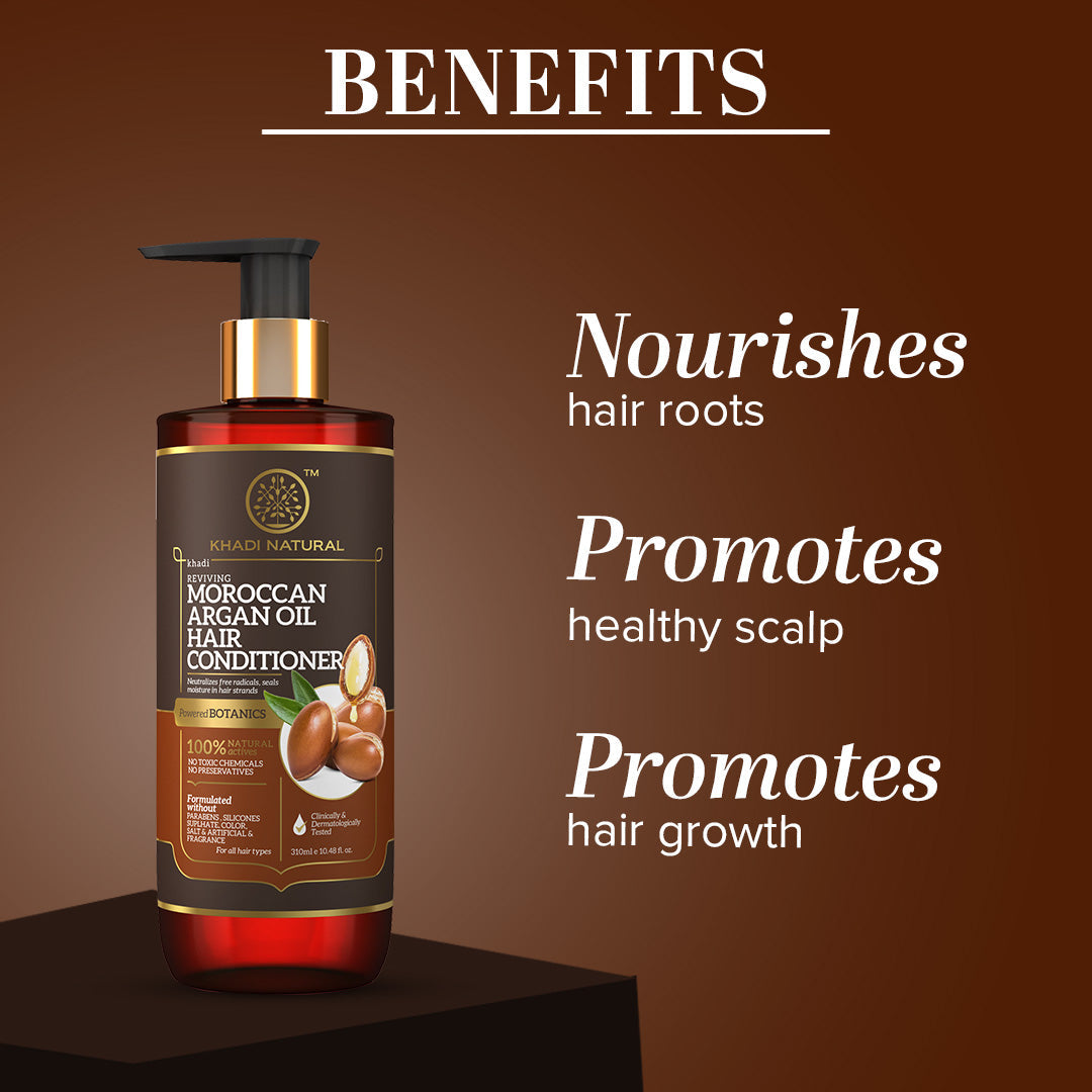 Khadi Natural Moroccan Argan Hair Conditioner - 310ml - Image 2 - Buy from Indicrest