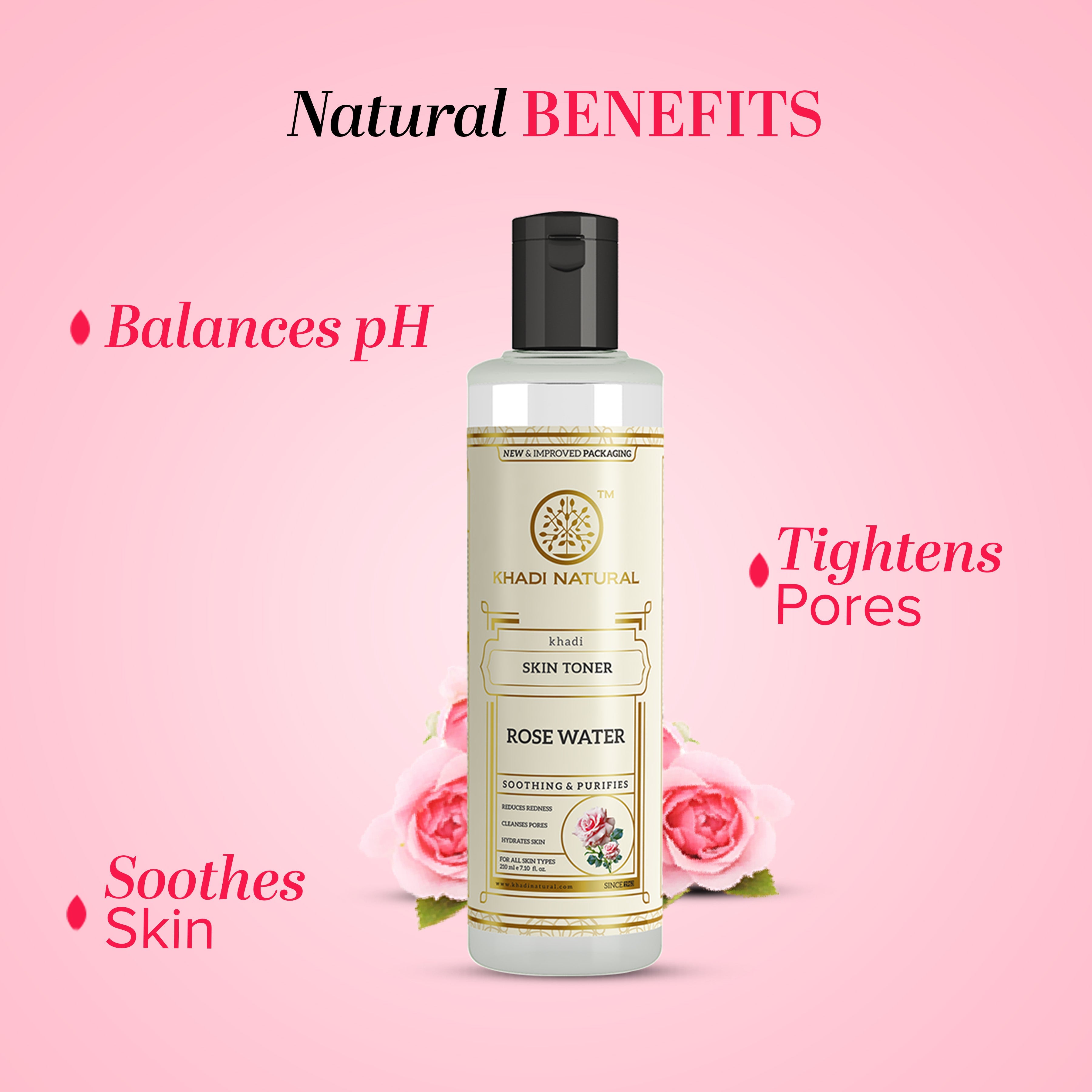 Khadi Natural Pure Rose Water Skin Toner - 210ml - Image 2 - Buy from Indicrest