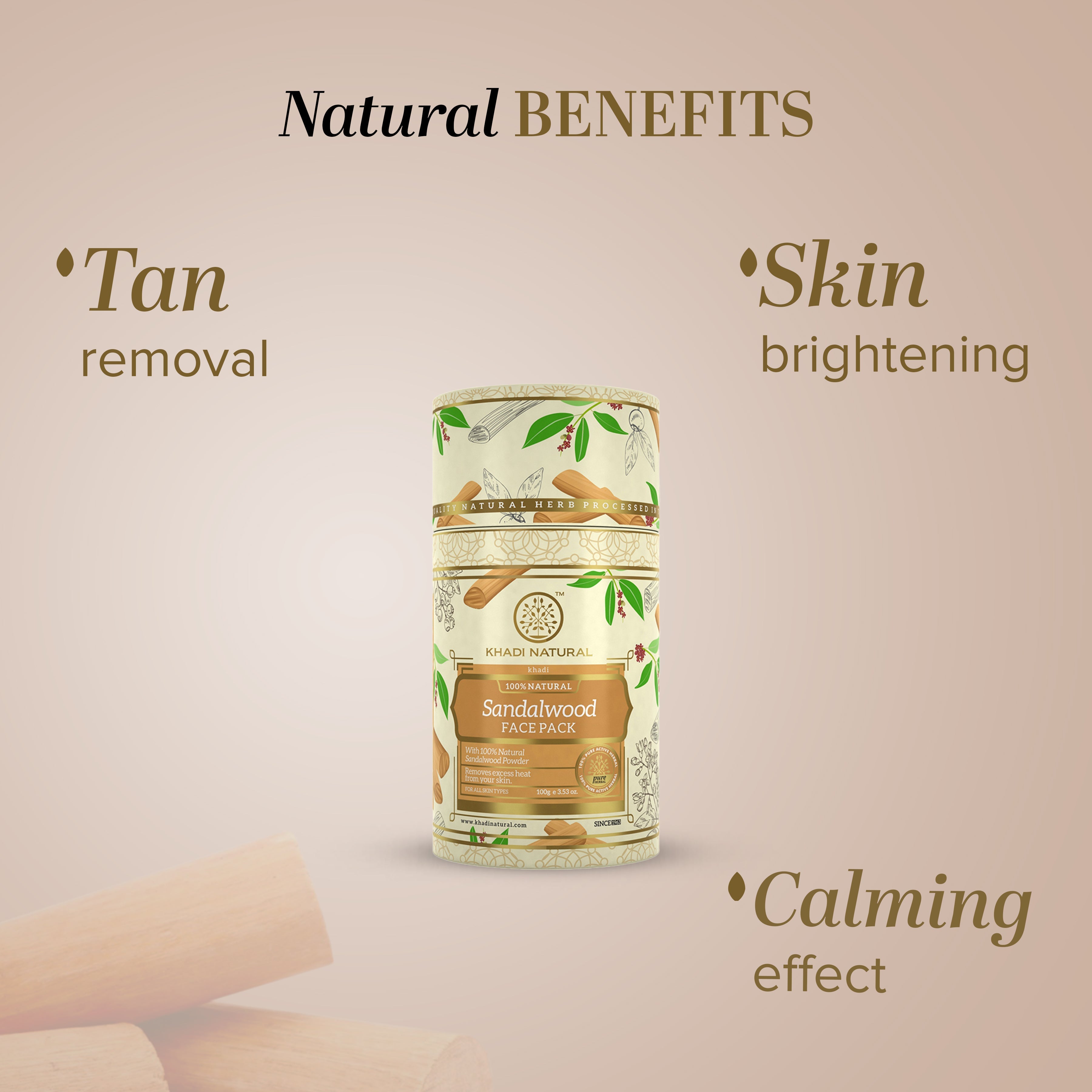 Khadi Natural Sandalwood Face Pack - 100gm - Image 2 - Buy from Indicrest