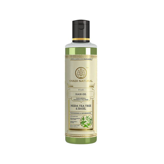 Khadi Natural Neem Teatree & Basil Hair Oil Paraben Mineral Oil Free - 210ml - Buy from Indicrest