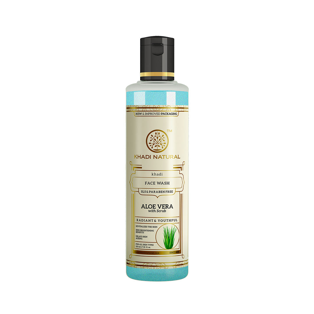 Khadi Natural Aloevera Face Wash with Scrub SLS & Paraben Free - 210ml - Buy from Indicrest