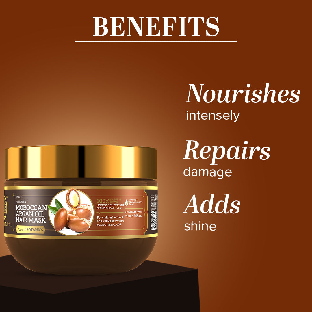 Khadi Natural Moroccan Argan Oil Hair Mask – SLS, Paraben & Color-Free - 200gm - Image 2 - Buy from Indicrest