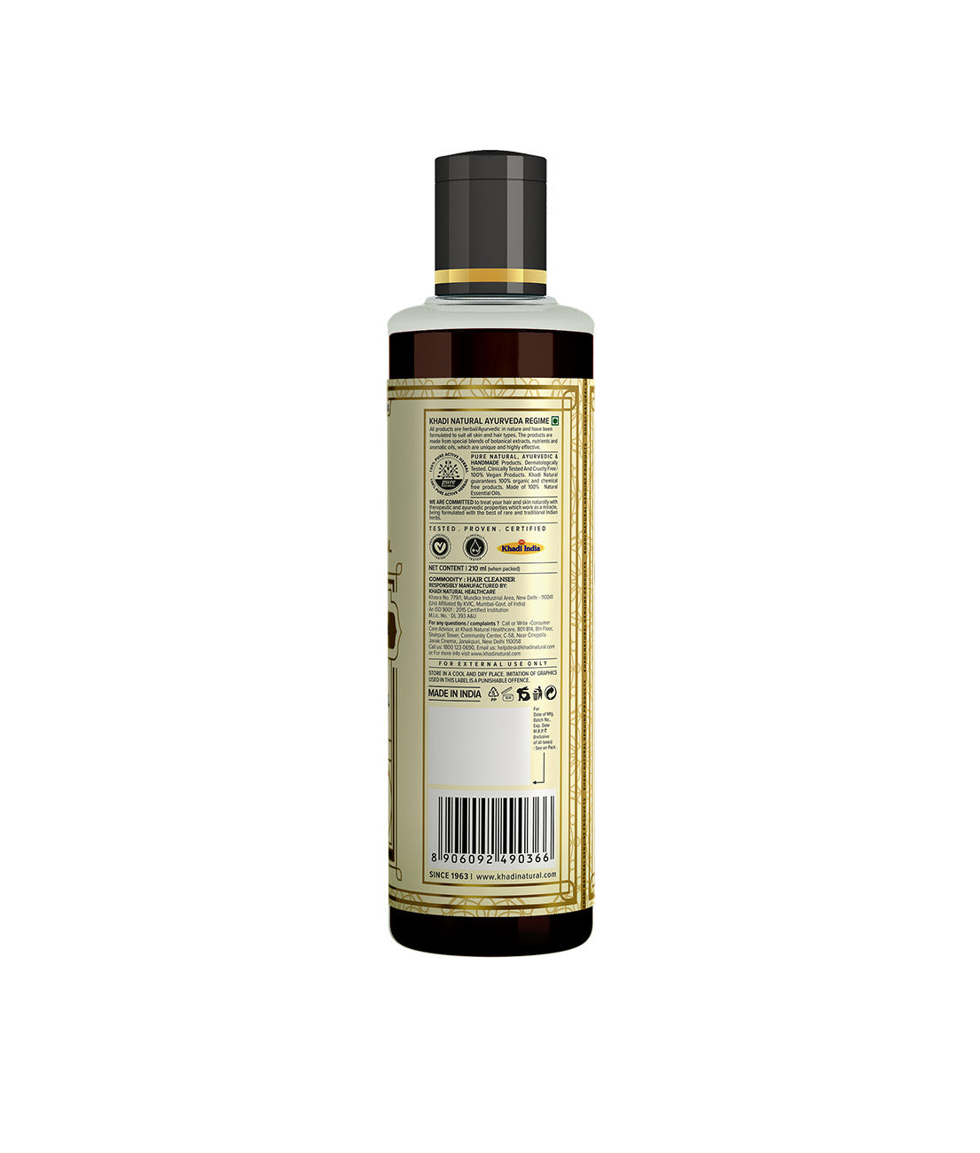Khadi Natural Woody Sandal & Honey Hair Cleanser SLS & Paraben Free - 210ml - Image 5 - Buy from Indicrest