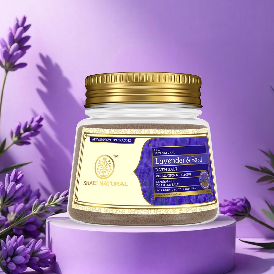 Khadi Natural Lavender & Basil Bath Salt - 200gm - Image 6 - Buy from Indicrest