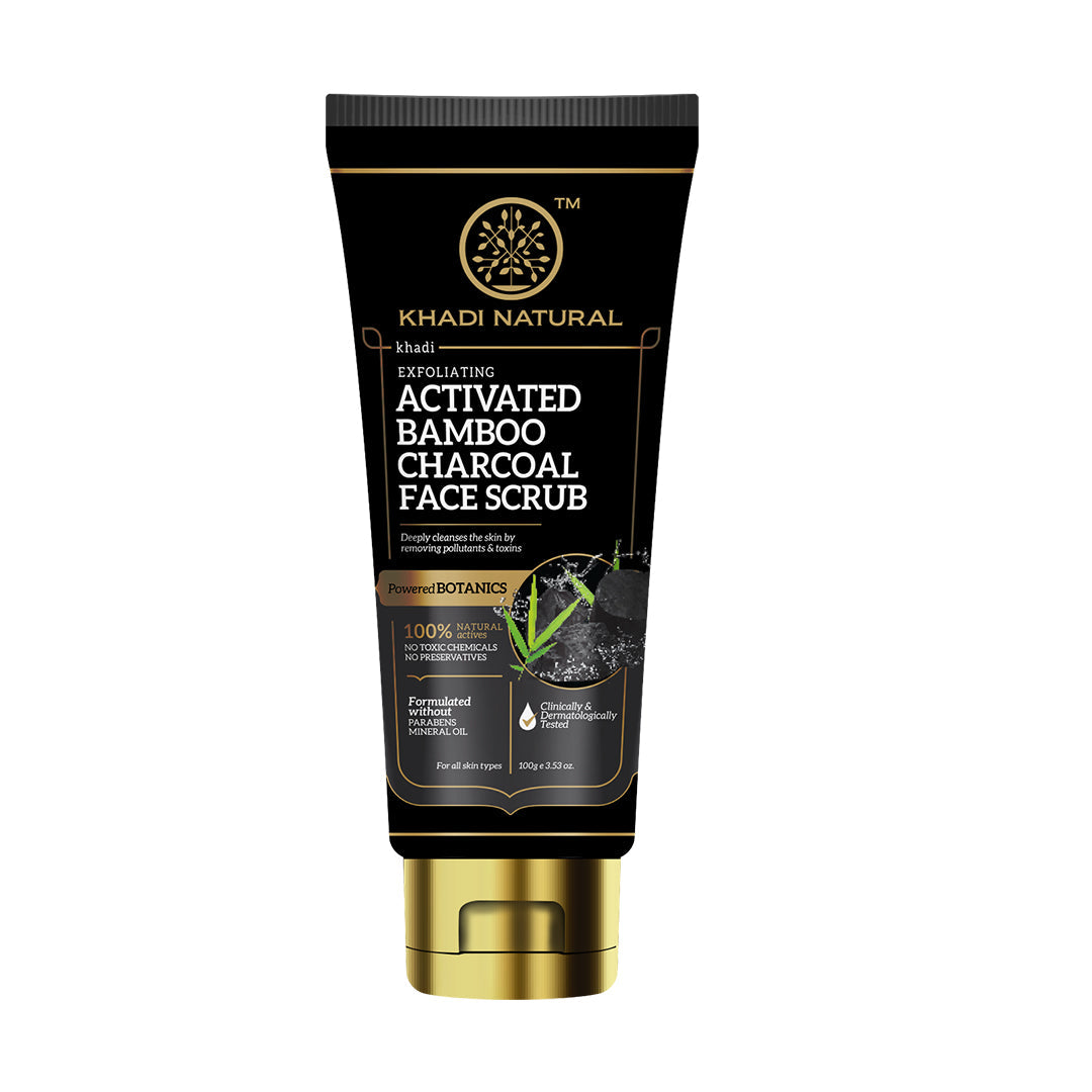 Khadi Natural Activated Bamboo Charcoal Face Scrub - 100gm - Image 6 - Buy from Indicrest