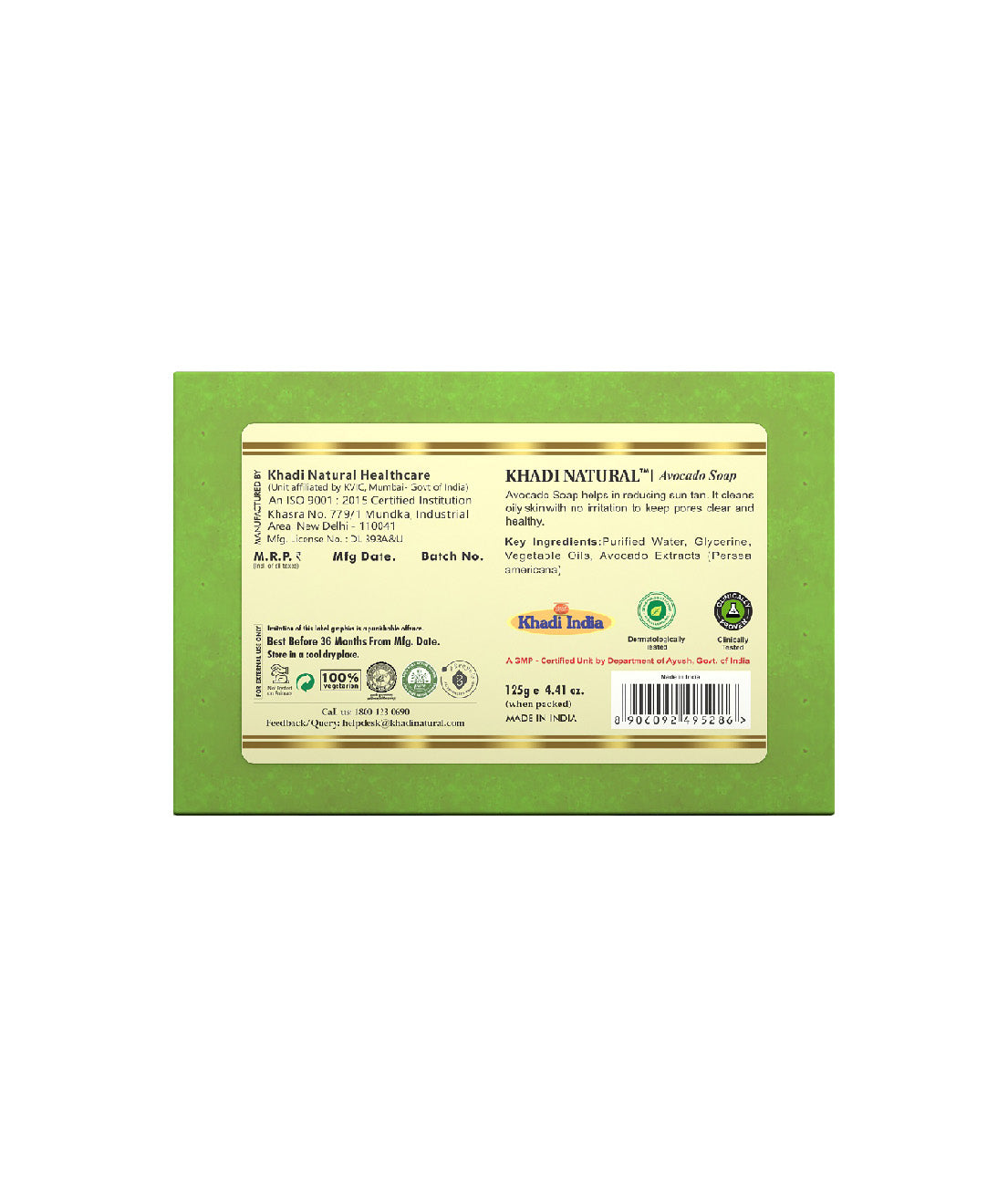 Khadi Natural Herbal Avocado Soap - 125gm - Image 5 - Buy from Indicrest