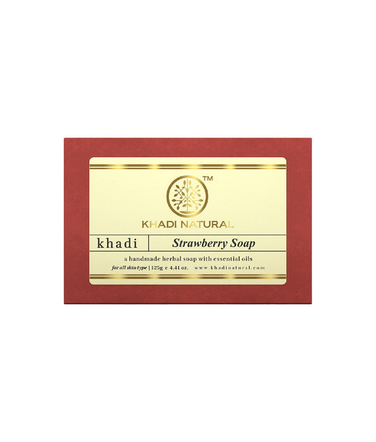 Khadi Natural Strawberry Soap - 125gm - Buy from Indicrest