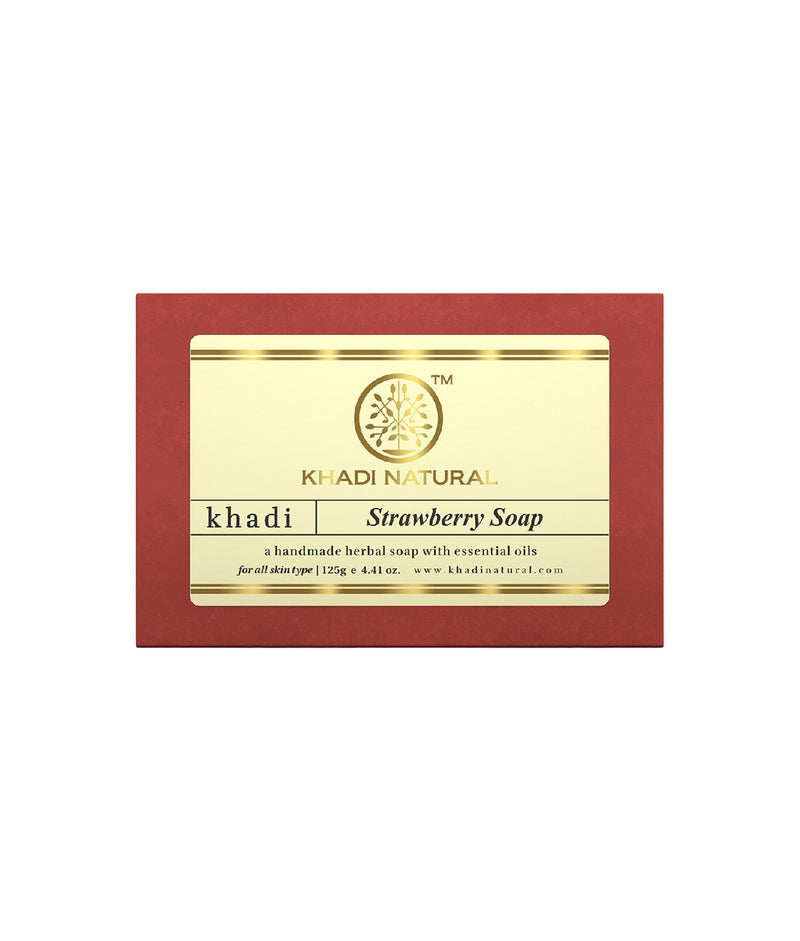 Khadi Natural Strawberry Soap - 125gm - Buy from Indicrest