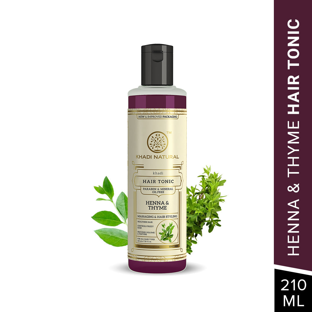 Khadi Natural Henna Thyme Hair Tonic Paraben & Mineral Oil Free - 210ml - Image 6 - Buy from Indicrest