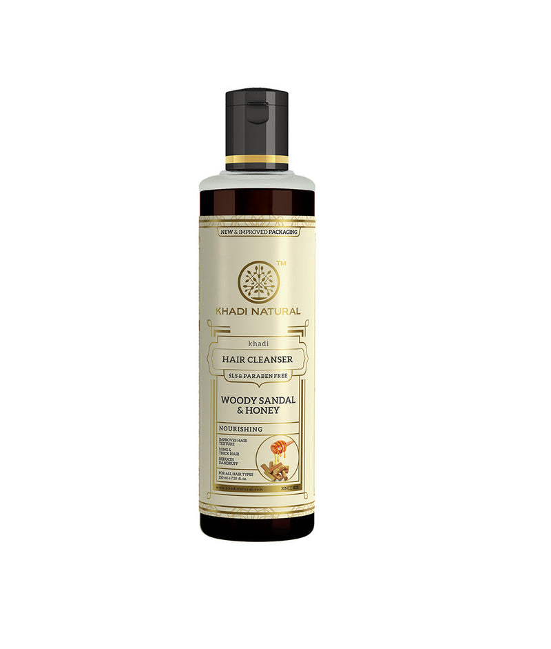 Khadi Natural Woody Sandal & Honey Hair Cleanser SLS & Paraben Free - 210ml - Buy from Indicrest