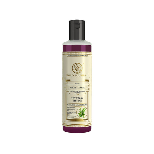 Khadi Natural Henna Thyme Hair Tonic Paraben & Mineral Oil Free - 210ml - Buy from Indicrest