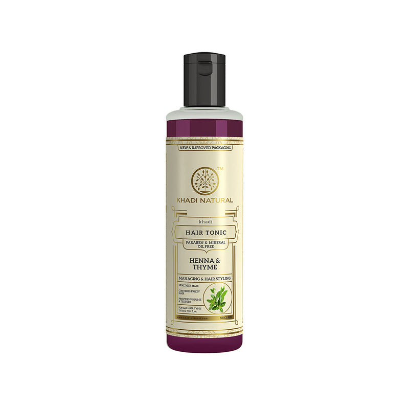 Khadi Natural Henna Thyme Hair Tonic Paraben & Mineral Oil Free - 210ml - Buy from Indicrest