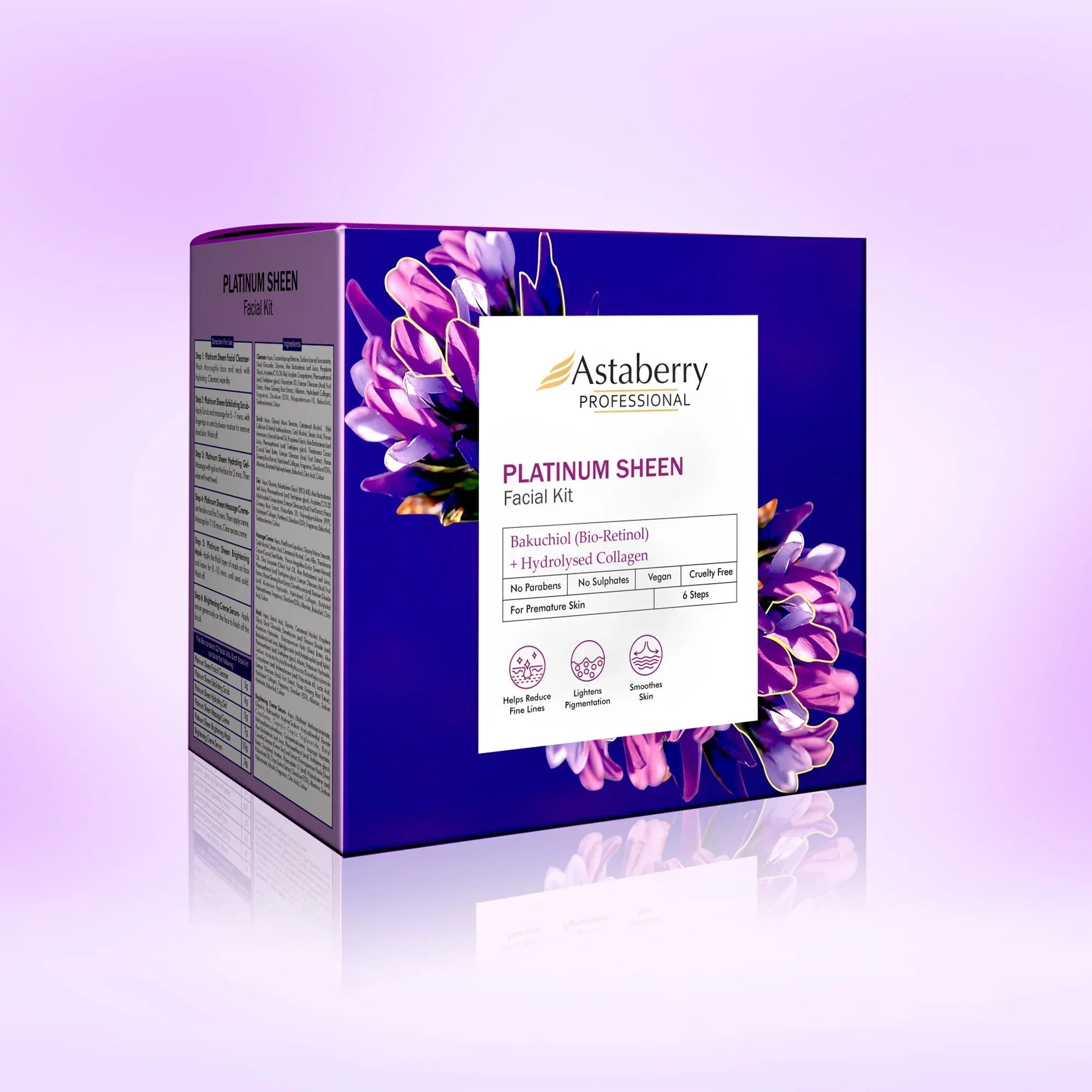 Astaberry Professional Platinum Sheen Facial Kit (430gm) - Indicrest