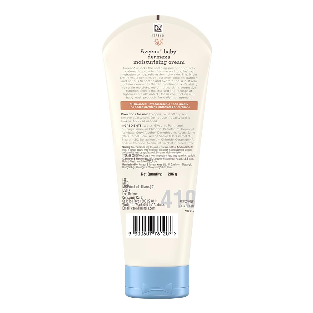 Aveeno Baby Dermexa Moisturising Cream, 206g