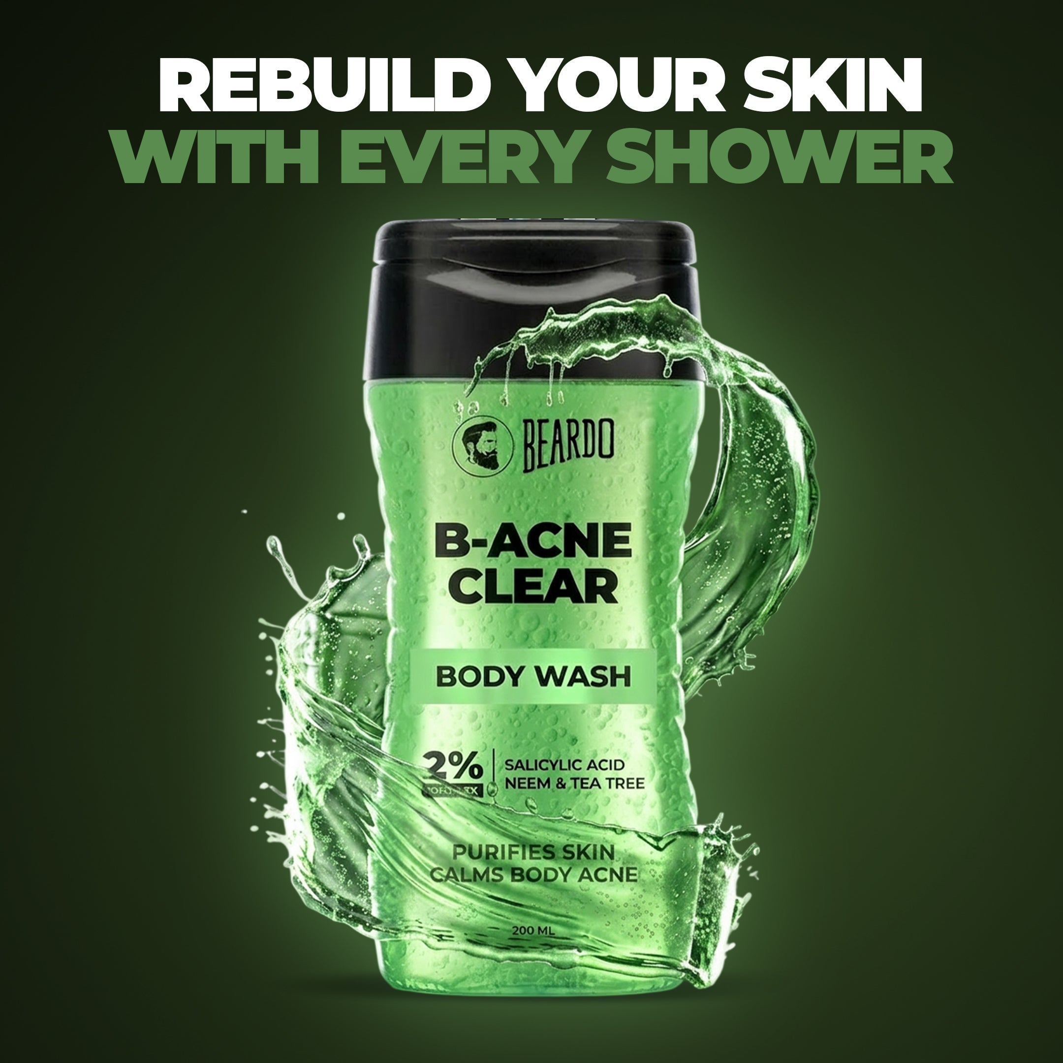 Beardo Body-Acne Clear Bodywash, 200ml - Image 3 - Buy from Indicrest