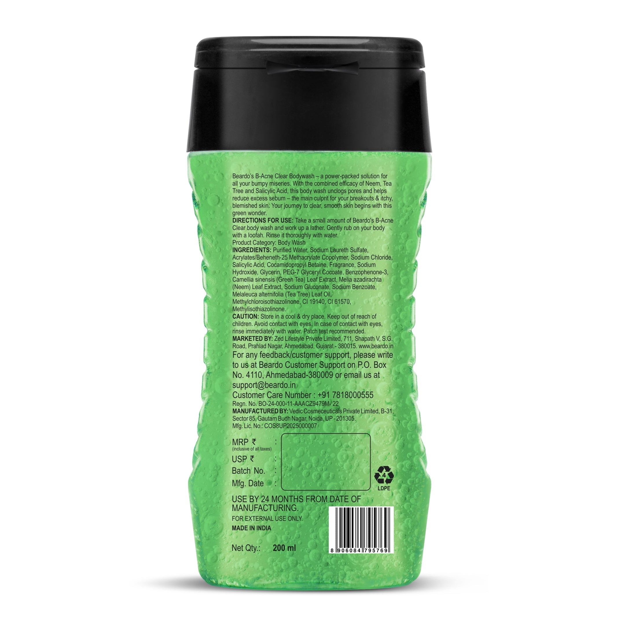 Beardo Body-Acne Clear Bodywash, 200ml - Image 11 - Buy from Indicrest
