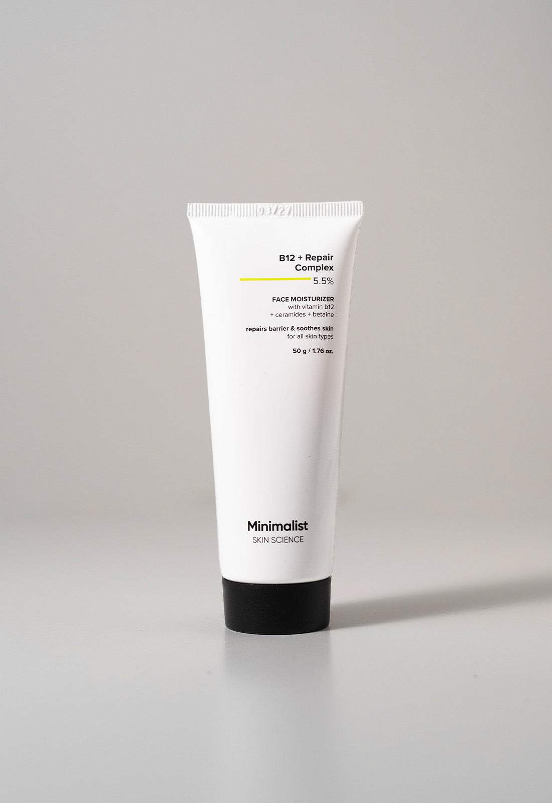 Minimalist B12 + Repair Complex 5.5% Face Moisturizer For Soothes sensitive, irritate skin and repairs damaged barrier, 50g - Buy from Indicrest