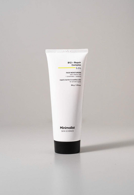 Minimalist B12 + Repair Complex 5.5% Face Moisturizer For Soothes sensitive, irritate skin and repairs damaged barrier, 50g - Buy from Indicrest
