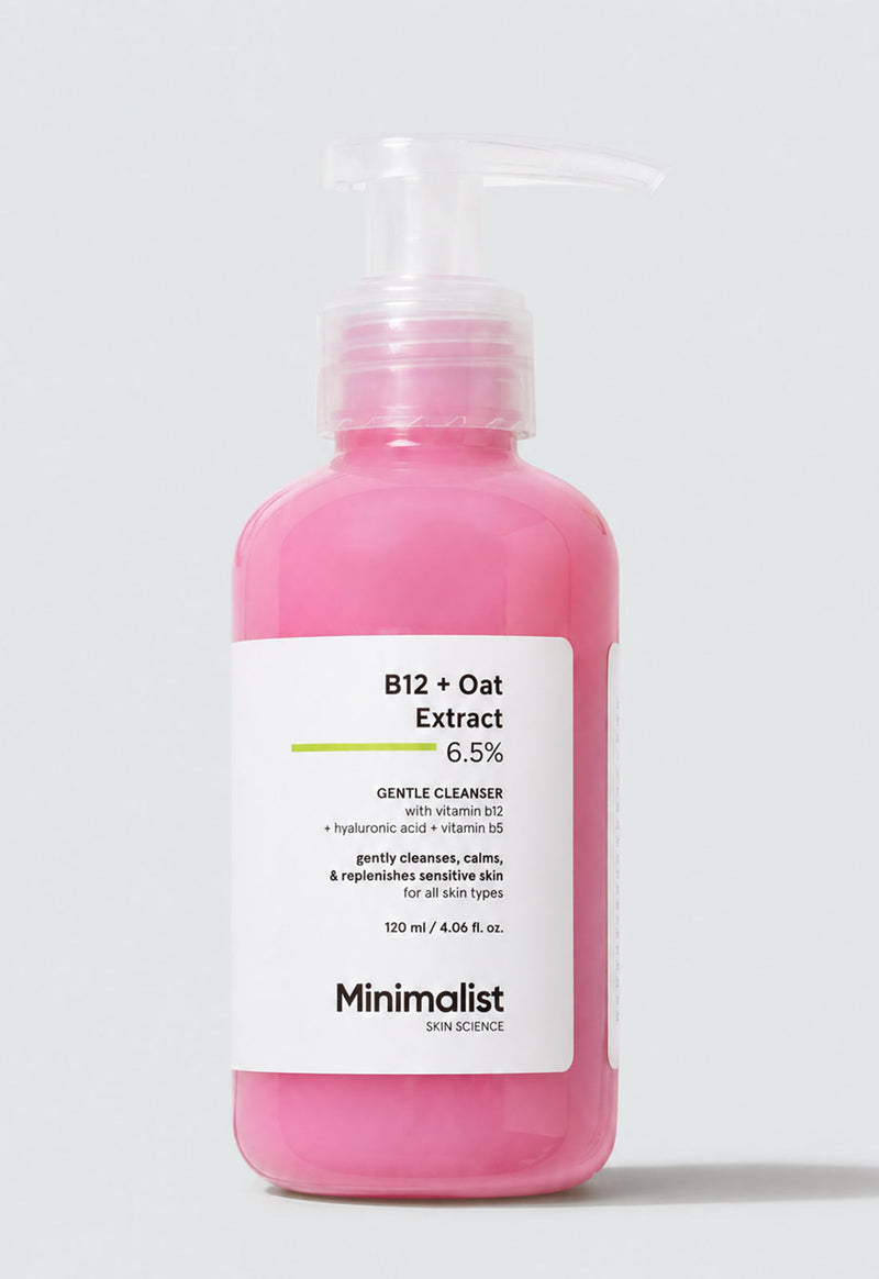 Minimalist B12 + Oat Extract 6.5% Gentle Cleanser For Gentle, low-foaming cleanser  damaged, sensitive skin, 120ml - Buy from Indicrest