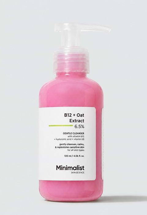 Minimalist B12 + Oat Extract 6.5% Gentle Cleanser For Gentle, low-foaming cleanser  damaged, sensitive skin, 120ml - Image 2 - Buy from Indicrest