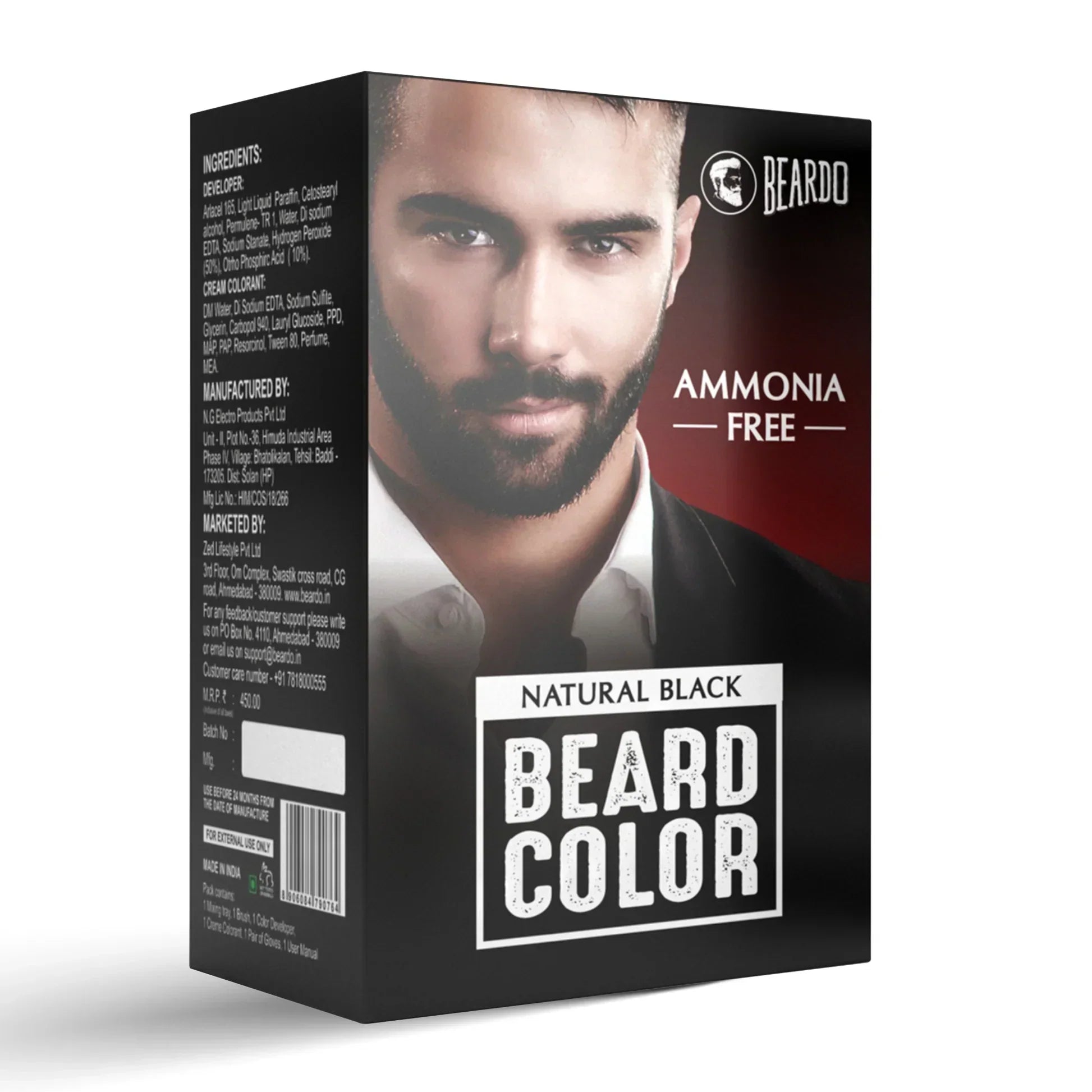 BEARDO BEARD NATURAL BLACK AMMONIA F COLOR 60ML - Indicrest