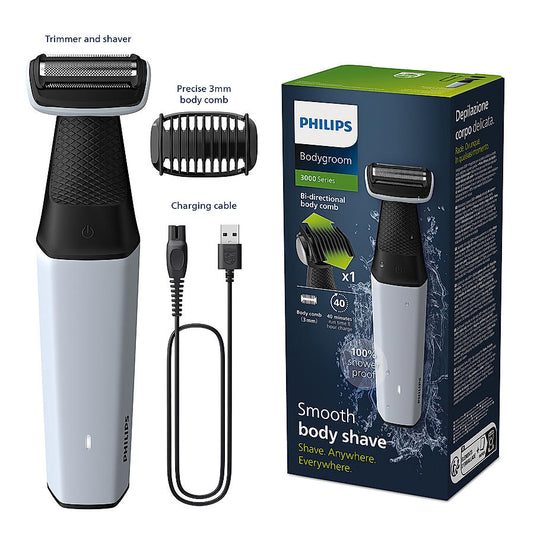 Philips Body Trimmer- for Men Clinically Tested for Sensitive Skin | Patented Pearl Tip & Hypoallergenic foil | Skin Safe Grooming I Trim or Shave Basis Your Style | Showerproof | 2 Year Warranty BG3007/01 Buy at Indicrest