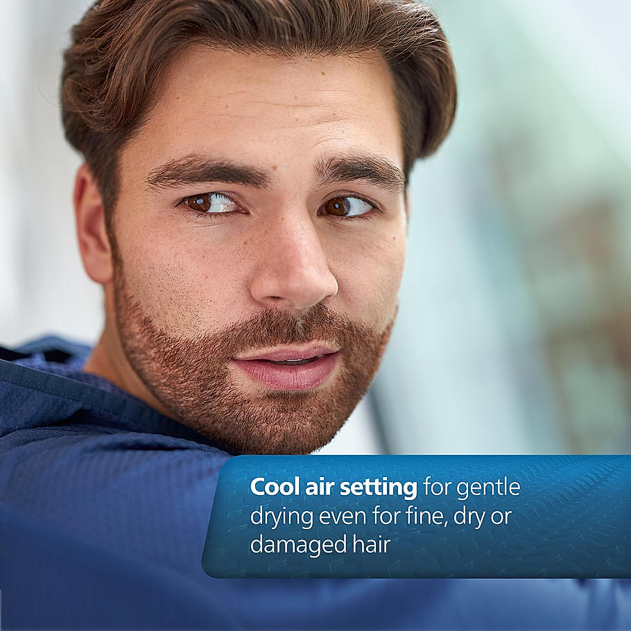 Philips Men's Air Styler - | Salon like Hair Styling Everyday | Argan Oil Infused Brush & Concentrator | BHA301/10