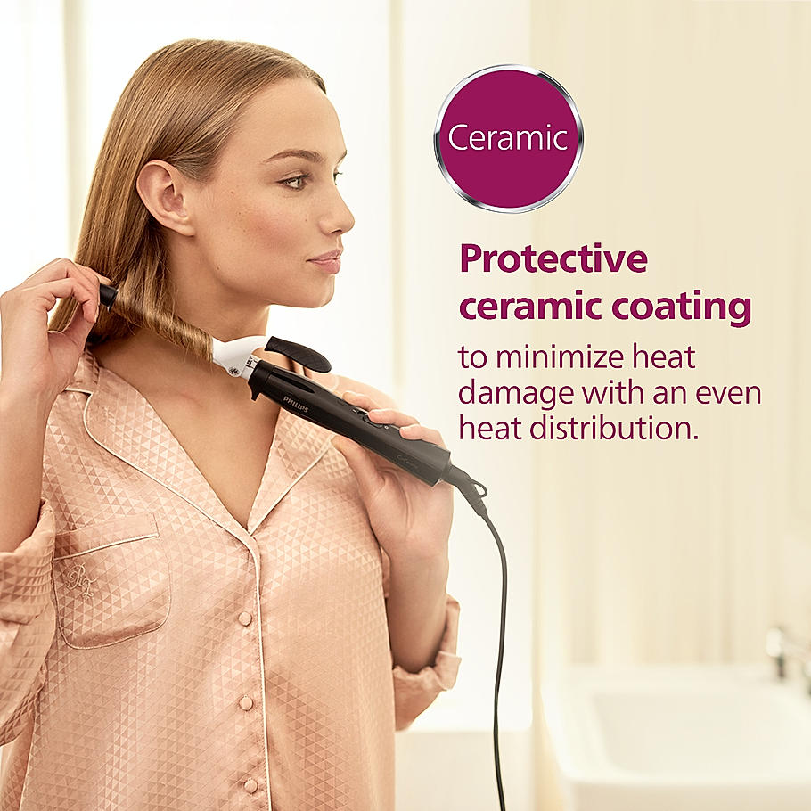 Philips Hair Curler- | 16mm Barrels for Bouncy Curls | 200 Heat Temperature in 60 sec for salon like results | BHB862/00