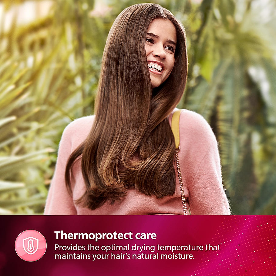 Philips Hair Dryer- Cool Air Setting | Foldable Handle, 3 Flexible Preselected Drying Setting | Compact Design | Travel Friendly | BHC010/10