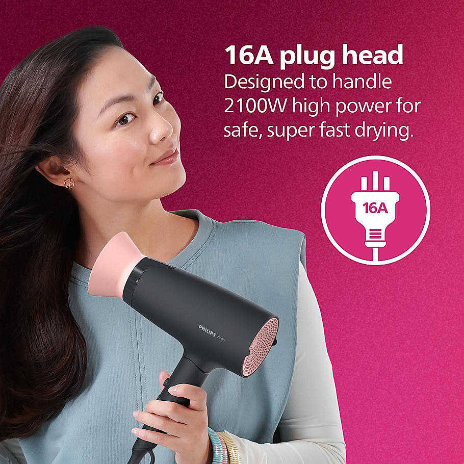 Philips Hair Dryer- Powerful drying with less heat I 6 Styling Options for Versatile Salon like looks , 2100 W I Men and Women , Styling attachment , Cool Shot , Advanced Ionic Care for Frizz Free hair I ThermoProtect Care for Minimised Damage BHD356/10