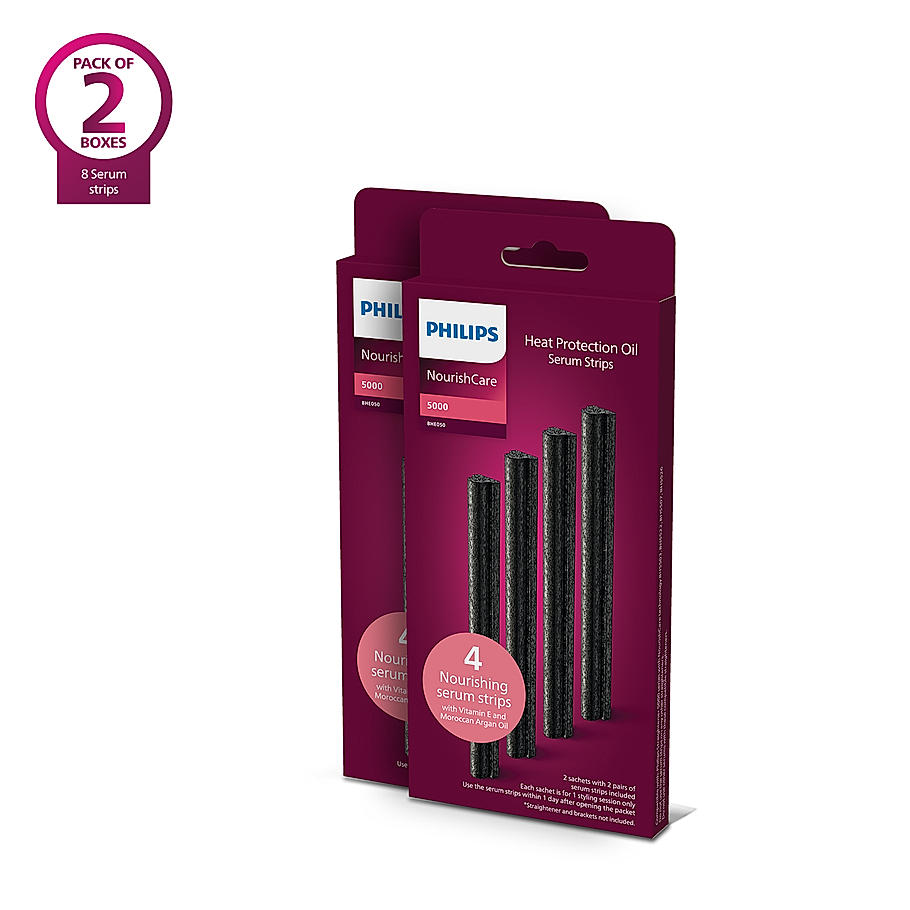 Philips NourishCare Straightener Serum Strips - I Uniquely designed pack of 8 nourishing serum strips I Replaceable Serum Strip for BHS526/00, BHS503/40, BHS507/40, BHS522/00 | BHE050/00*2