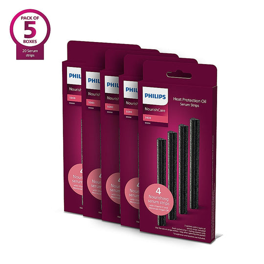 Philips NourishCare Straightener Serum Strips - I Uniquely designed pack of 20 nourishing serum strips I Replaceable Serum Strip for BHS526/00, BHS503/40, BHS507/40, BHS522/00 | BHE050/00*5 Buy at Indicrest