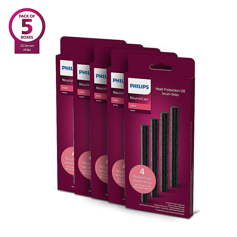 Philips NourishCare Straightener Serum Strips - I Uniquely designed pack of 20 nourishing serum strips I Replaceable Serum Strip for BHS526/00, BHS503/40, BHS507/40, BHS522/00 | BHE050/00*5 Buy at Indicrest