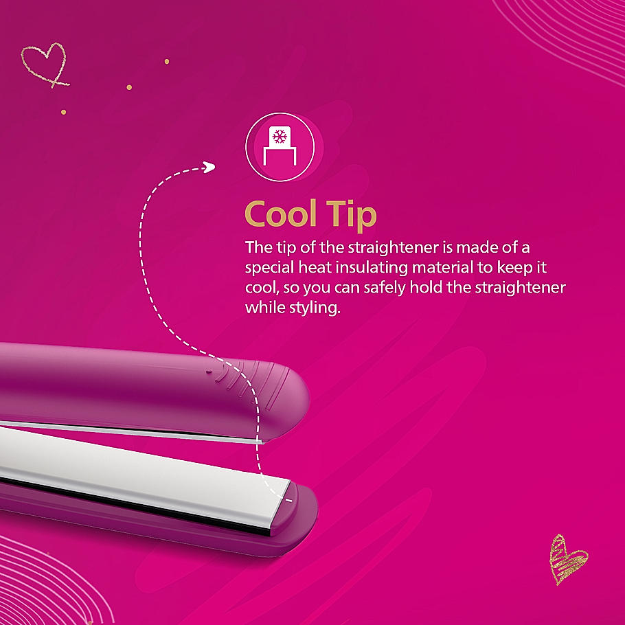 Philips Hair Straightener - I SilkProtect Technology minimizes heat damage I Keratin infused Ceramic plates for glossy frizz-free straight hair | On-the-Go Travel Friendly Hair Straightener for Women | BHS252/00