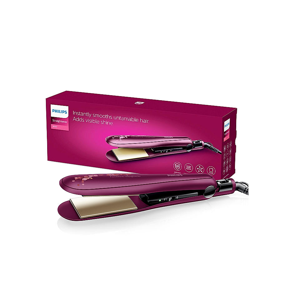 Philips Hair Straightener - | Kerashine Titanium Wide Plate | Silkprotect Technology | BHS738/00