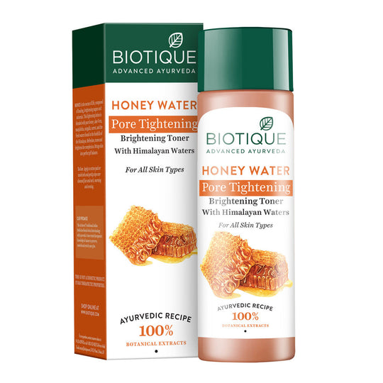 Biotique Honey Water Pore Tightening Brightening Toner, 120ml - Buy from Indicrest