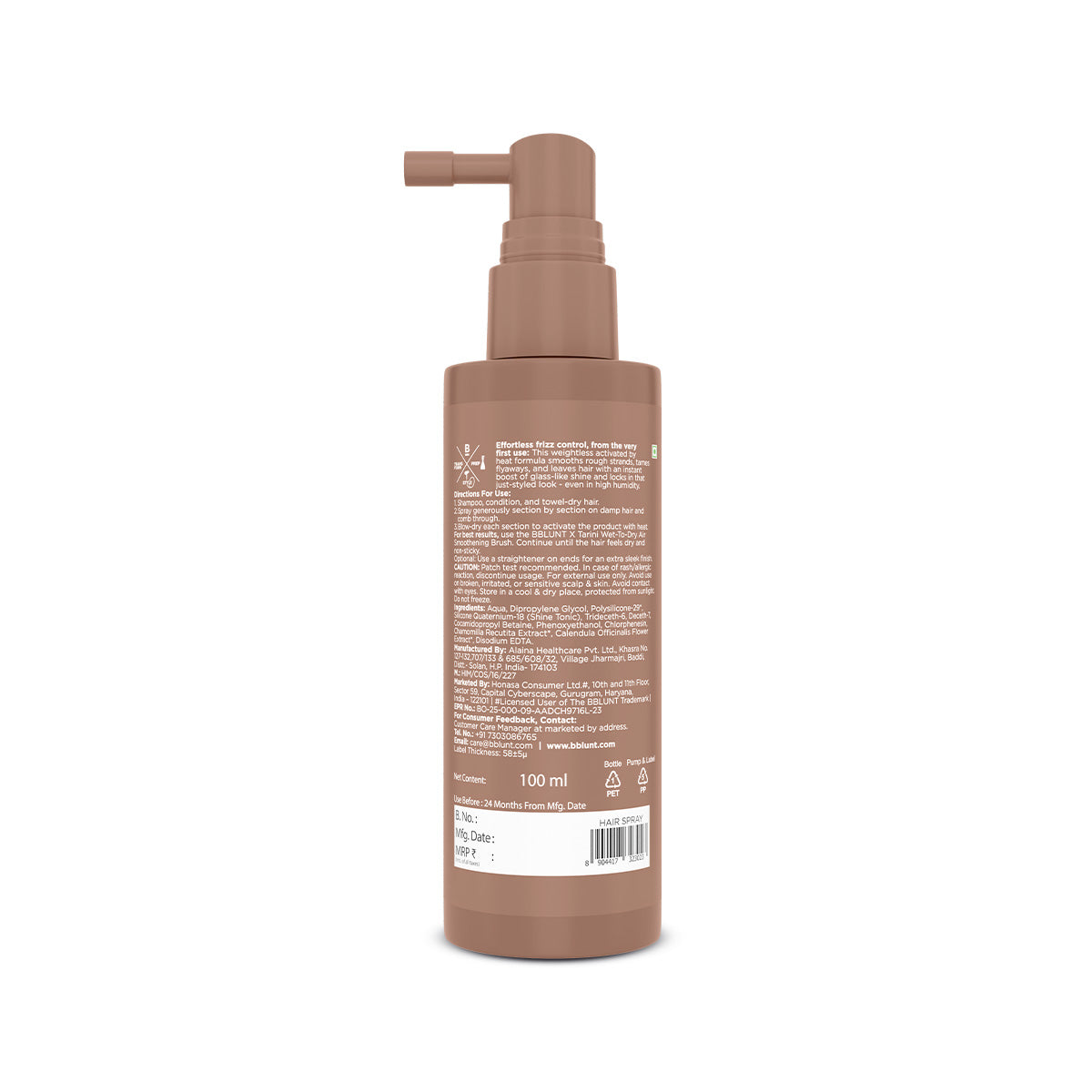 Bblunt Instant Smooth AntiFrizz Hair Spray, Tarini Peshawaria, Pack of 3 X 100ml - Image 11 - Buy from Indicrest