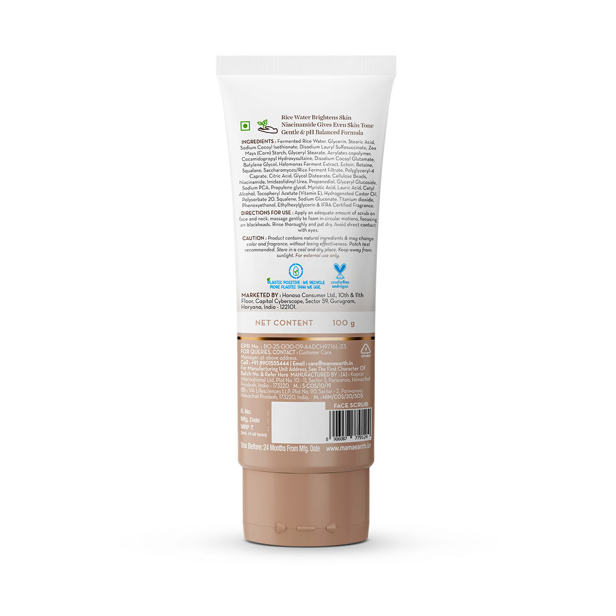 Mamaearth Rice Dewy Bright Foam Scrub with Rice Water & Niacinamide for Glass Skin Glow, 100g - Image 8 - Buy from Indicrest