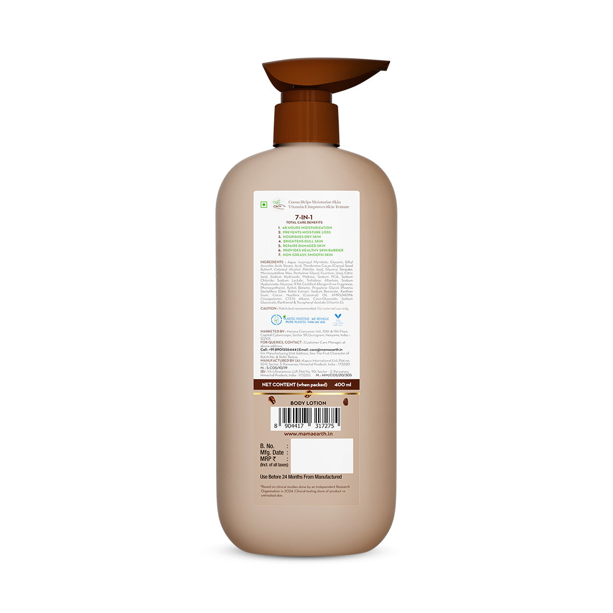 Mamaearth Cocoa Rich Moisturizing Body Lotion with Cocoa Butter & Vitamin E for Deep Moisturization, 600ml - Image 8 - Buy from Indicrest